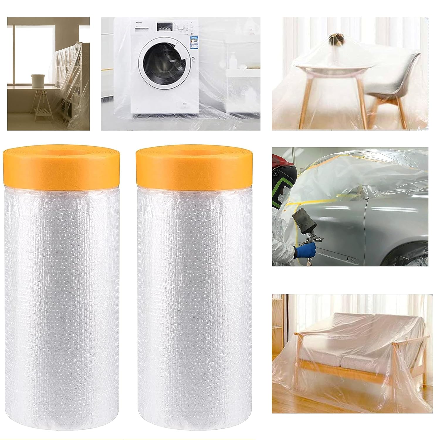 Homdum Pre Taped Paint Protection Film and Tape Roller Masking tap Length (1800mm x 20Mtr)