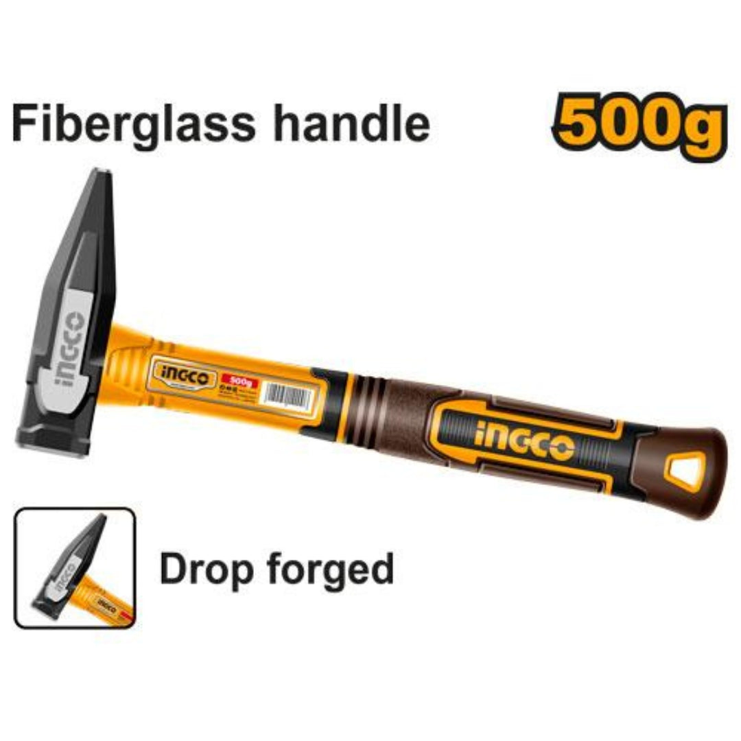 INGCO 500G Machinist Hammer – Heavy Duty Fiberglass Handle Hammer - HMH82500