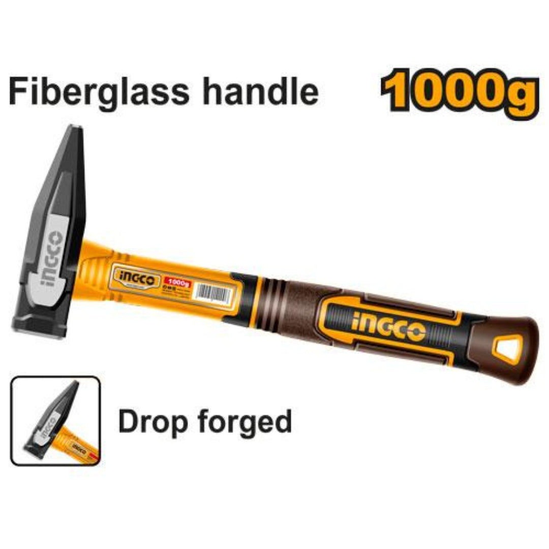 INGCO 1000G Machinist Hammer – Heavy Duty Fiberglass Handle Hammer - HMH821000