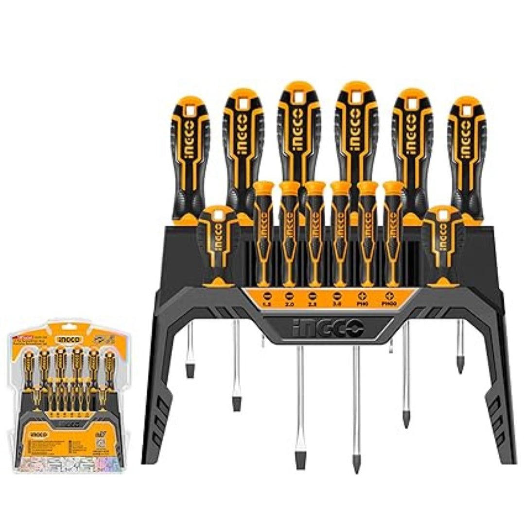 INGCO 14PCS Screwdriver & Precision Screwdriver Set – CR-V Hand Tool Kit - HKSD1428