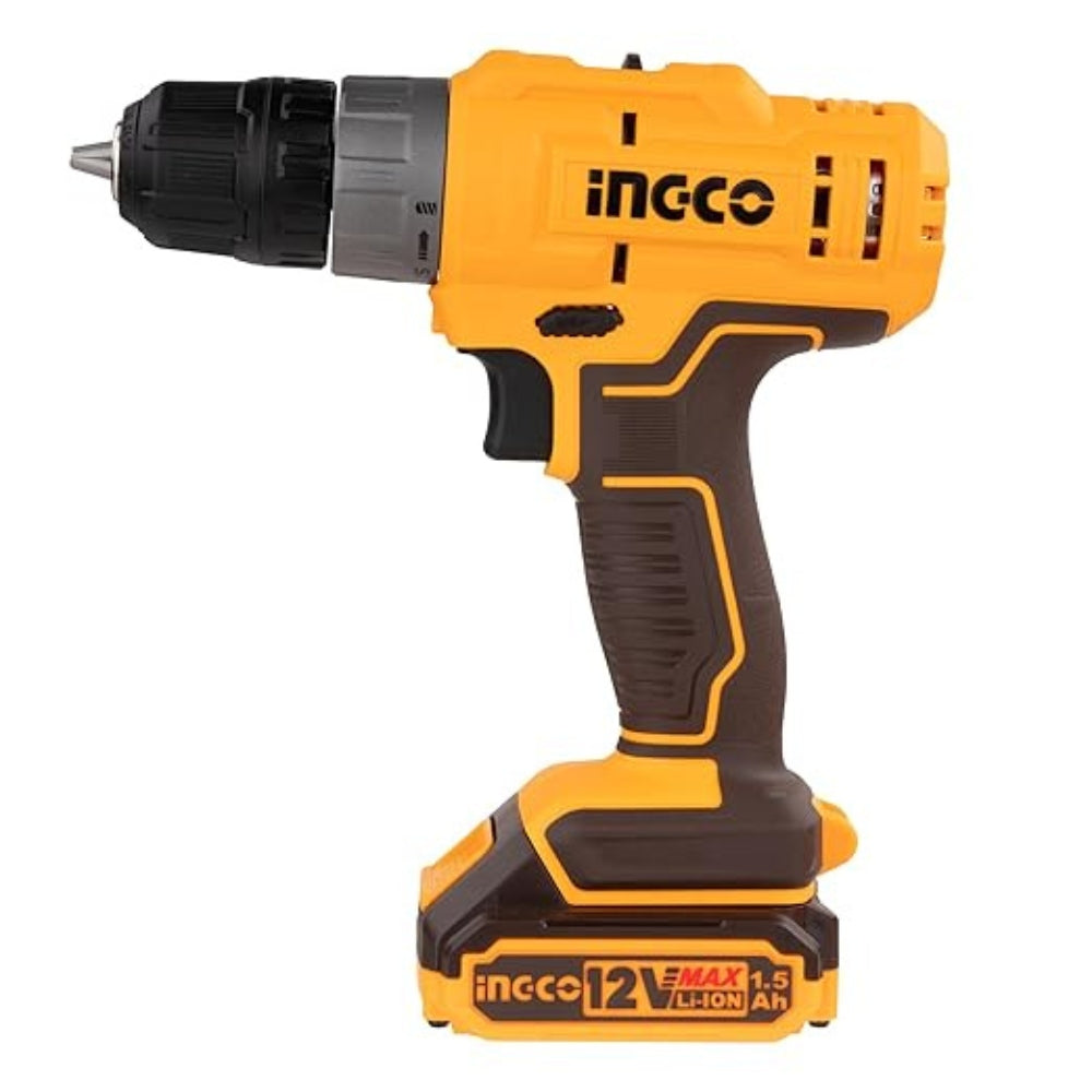 INGCO 12V Cordless Drill Machine – Compact Battery Drill for Home DIY & Furniture Work- CDLI1228