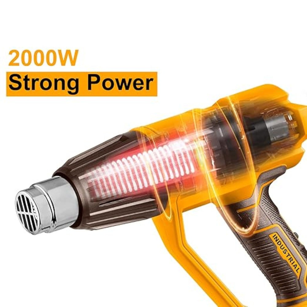INGCO 2000W Heat Gun – Heavy Duty Hot Air Gun with 4 Nozzles - HG200028