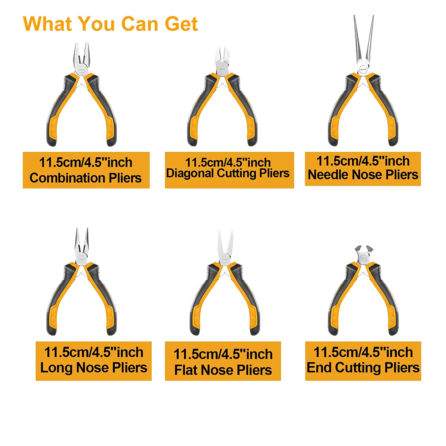 HMPS06115 INGCO 6PC MINI PLIER SET