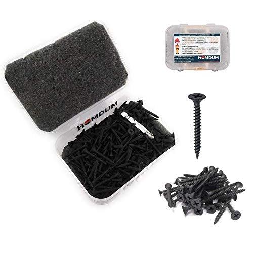 Homdum Assorted Black Dry Wall Screws 3 Sizes (13 mm to 25 mm) + Ph Bit 1 nos, (Pack of 451 Pieces)