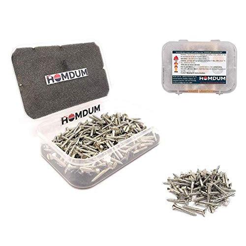 Homdum Wood Screws - Shaved Head - Half Thread - Slot Drive - Size 1 inch. (25mm)