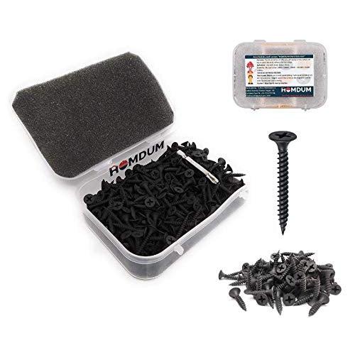 Homdum Assorted Black Dry Wall Screws 3 Sizes (13 mm to 25 mm) + Ph Bit 1 nos, (Pack of 451 Pieces)