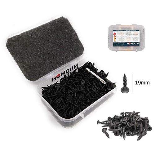 Homdum Assorted Black Dry Wall Screws 3 Sizes (13 mm to 25 mm) + Ph Bit 1 nos, (Pack of 451 Pieces)
