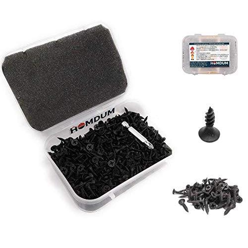 Homdum Assorted Black Dry Wall Screws 3 Sizes (13 mm to 25 mm) + Ph Bit 1 nos, (Pack of 451 Pieces)