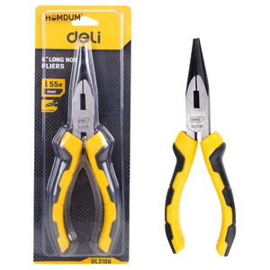 Homdum 6 inch Sturdy Steel long nose plier Deli