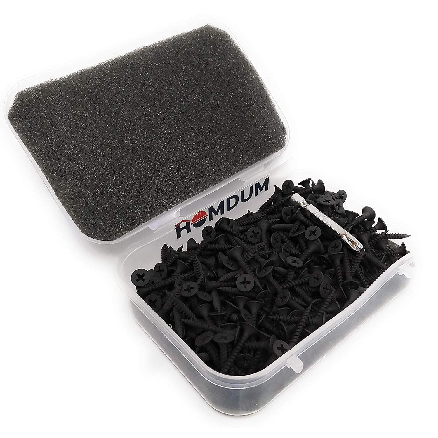 Homdum Assorted Black Dry Wall Screws 3 Sizes (13 mm to 25 mm) + Ph Bit 1 nos, (Pack of 451 Pieces)