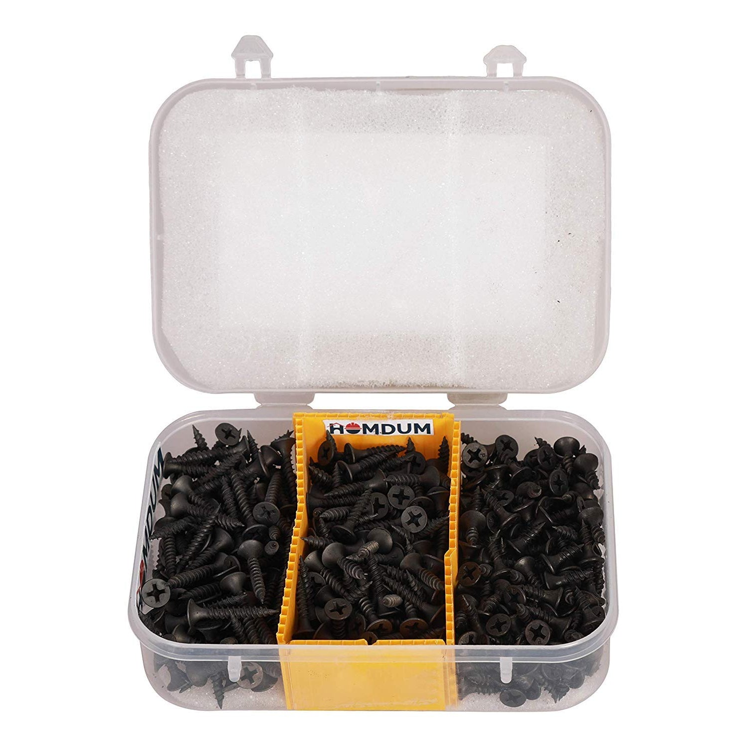 Homdum Assorted Black Dry Wall Screws 3 Sizes (13 mm to 25 mm) + Ph Bit 1 nos, (Pack of 451 Pieces)