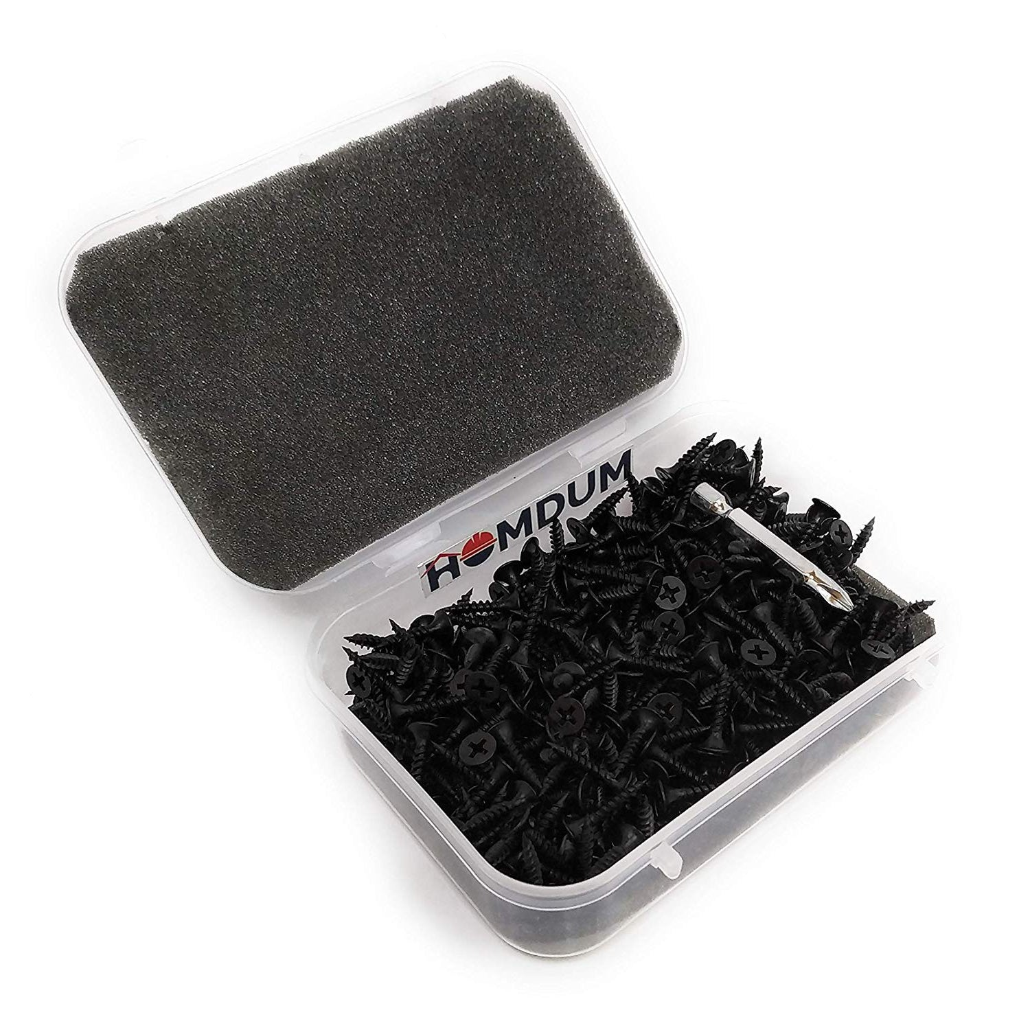 Homdum Assorted Black Dry Wall Screws 3 Sizes (13 mm to 25 mm) + Ph Bit 1 nos, (Pack of 451 Pieces)