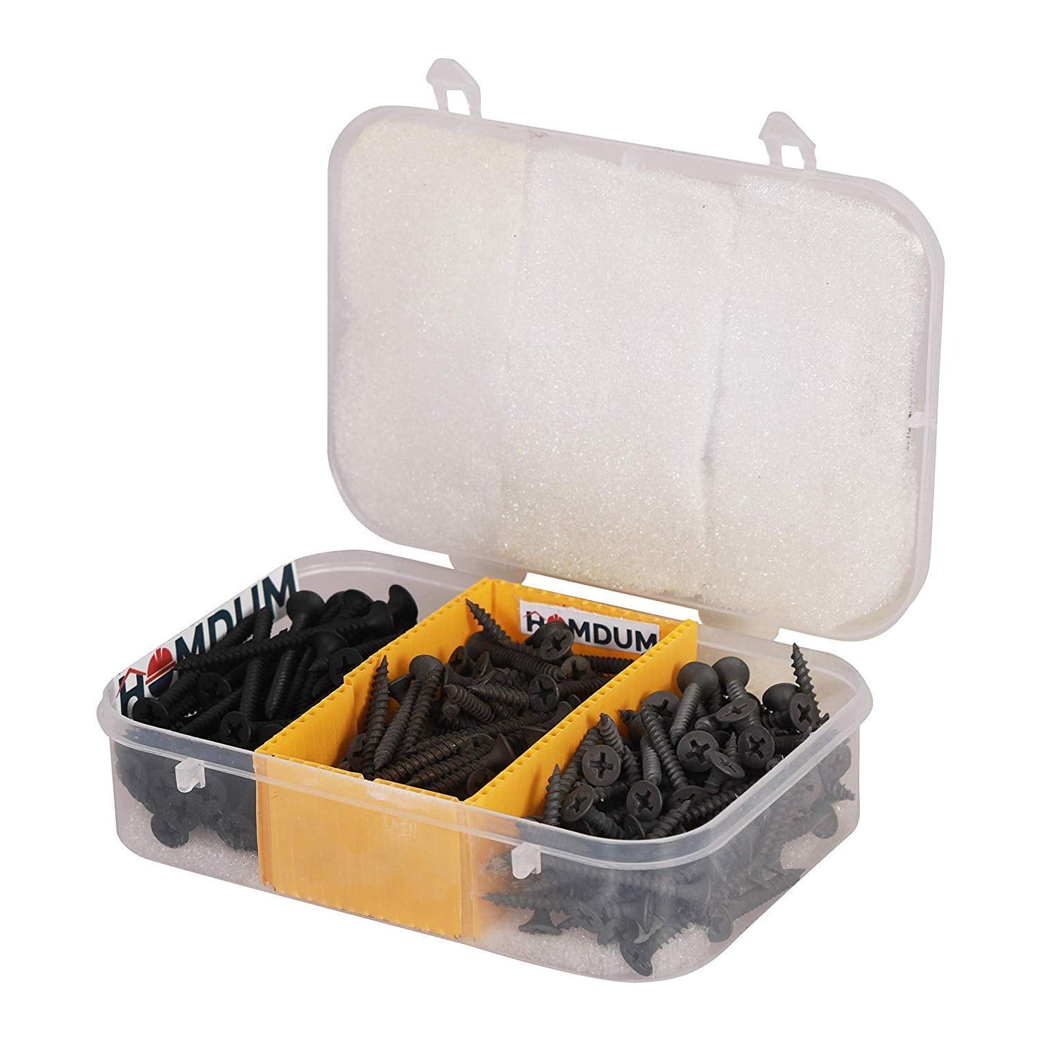 Homdum Assorted Black Dry Wall Screws 3 Sizes (13 mm to 25 mm) + Ph Bit 1 nos, (Pack of 451 Pieces)