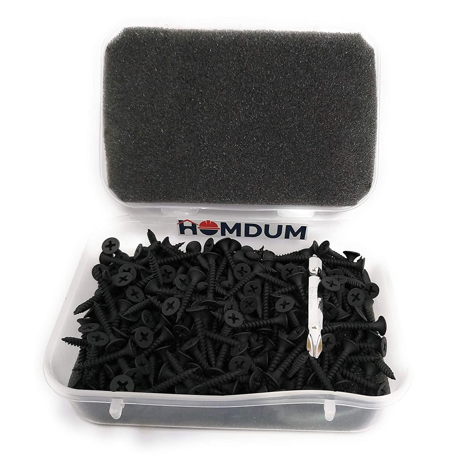 Homdum Assorted Black Dry Wall Screws 3 Sizes (13 mm to 25 mm) + Ph Bit 1 nos, (Pack of 451 Pieces)