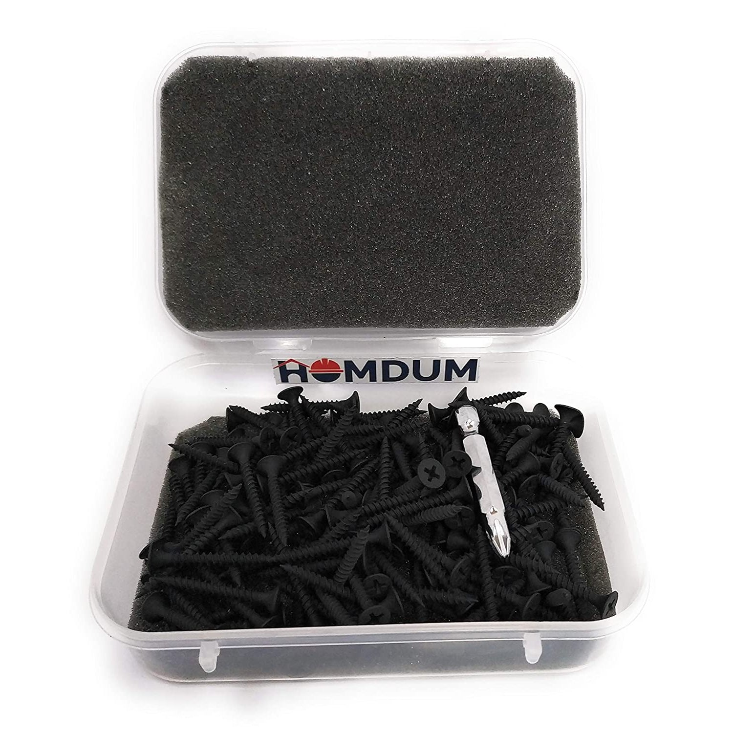 Homdum Assorted Black Dry Wall Screws 3 Sizes (13 mm to 25 mm) + Ph Bit 1 nos, (Pack of 451 Pieces)