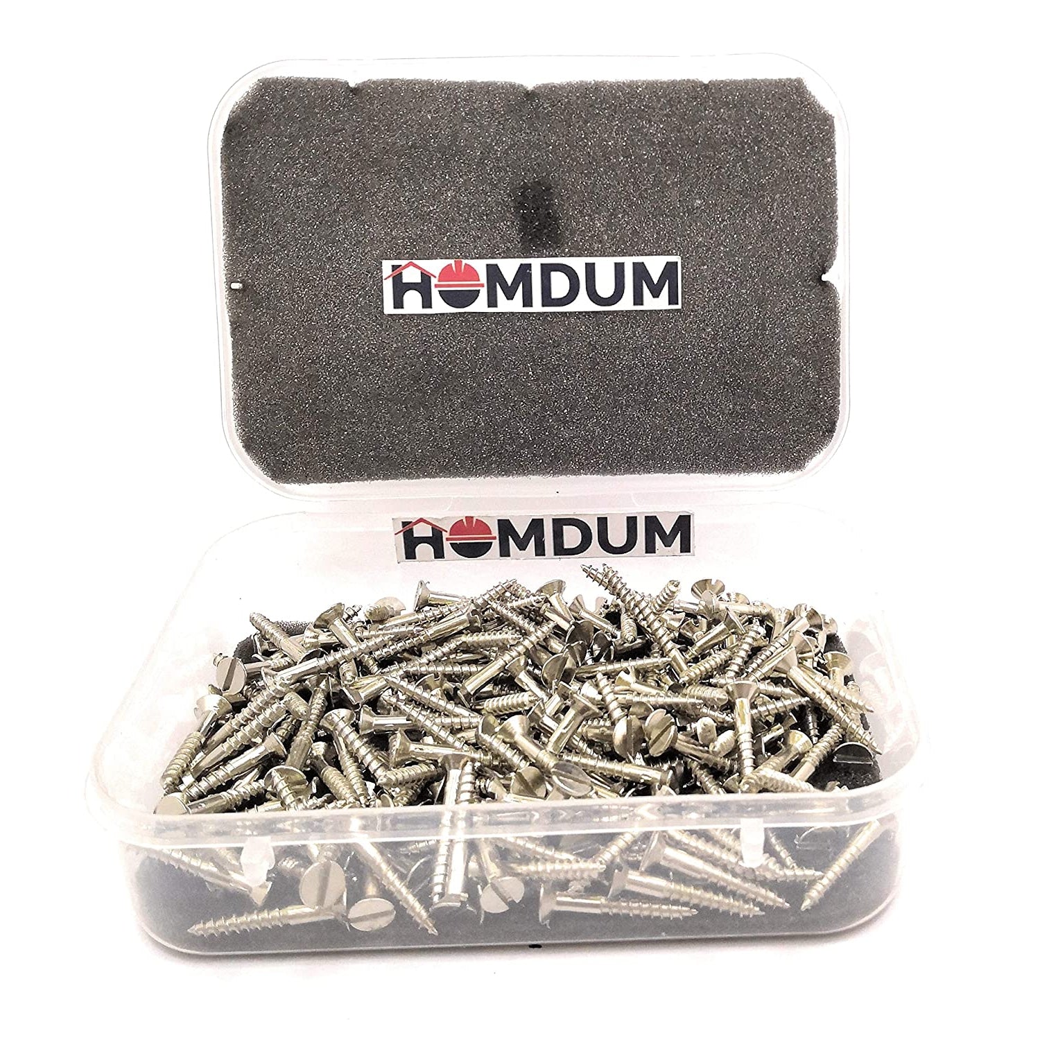 Homdum Wood Screws - Shaved Head - Half Thread - Slot Drive - Size 1 inch. (25mm)
