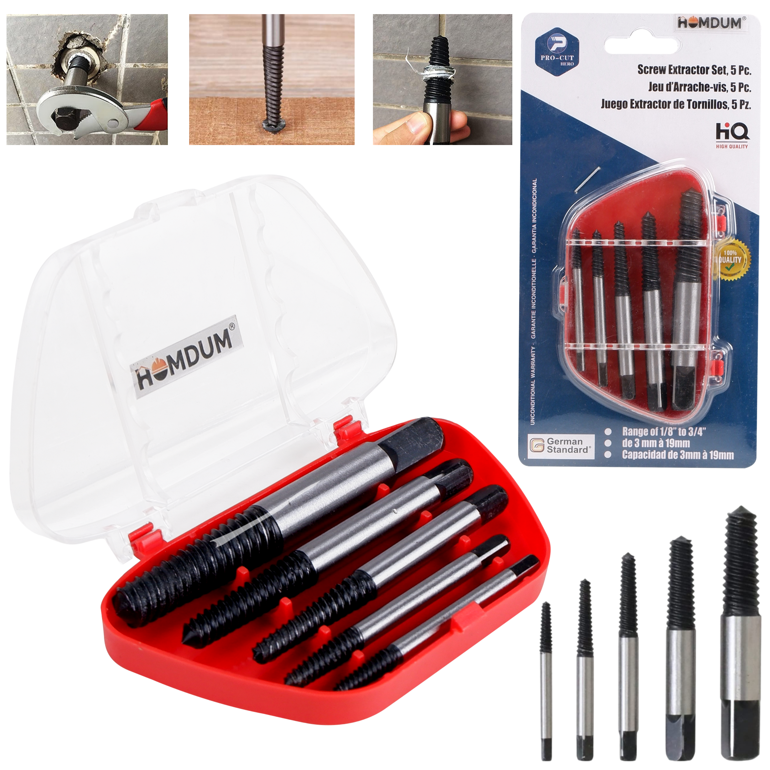 Homdum Damaged Screw Extractor