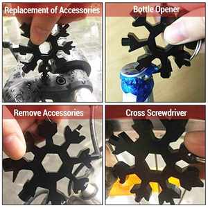 Homdum 18 in 1 Snowflake Multifunction Pocket Tool Keychain