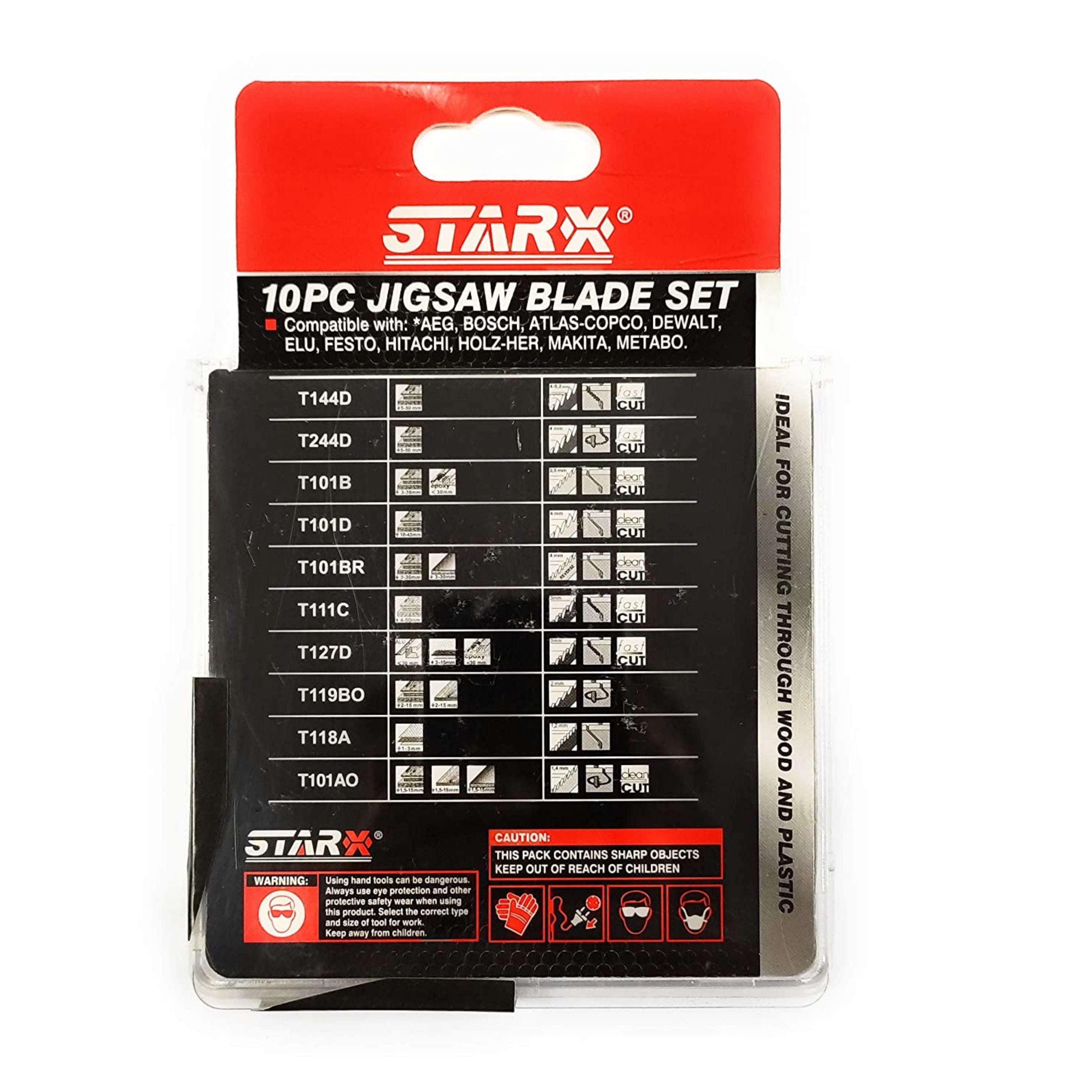 Homdum 10 pc Heavy Duty Jigsaw Blades Set For Metal/Wood cutting/Acrylic Cutter - Extra long t shank pendulum Blade with fast/Basic/Clean/Speed cutting Types.