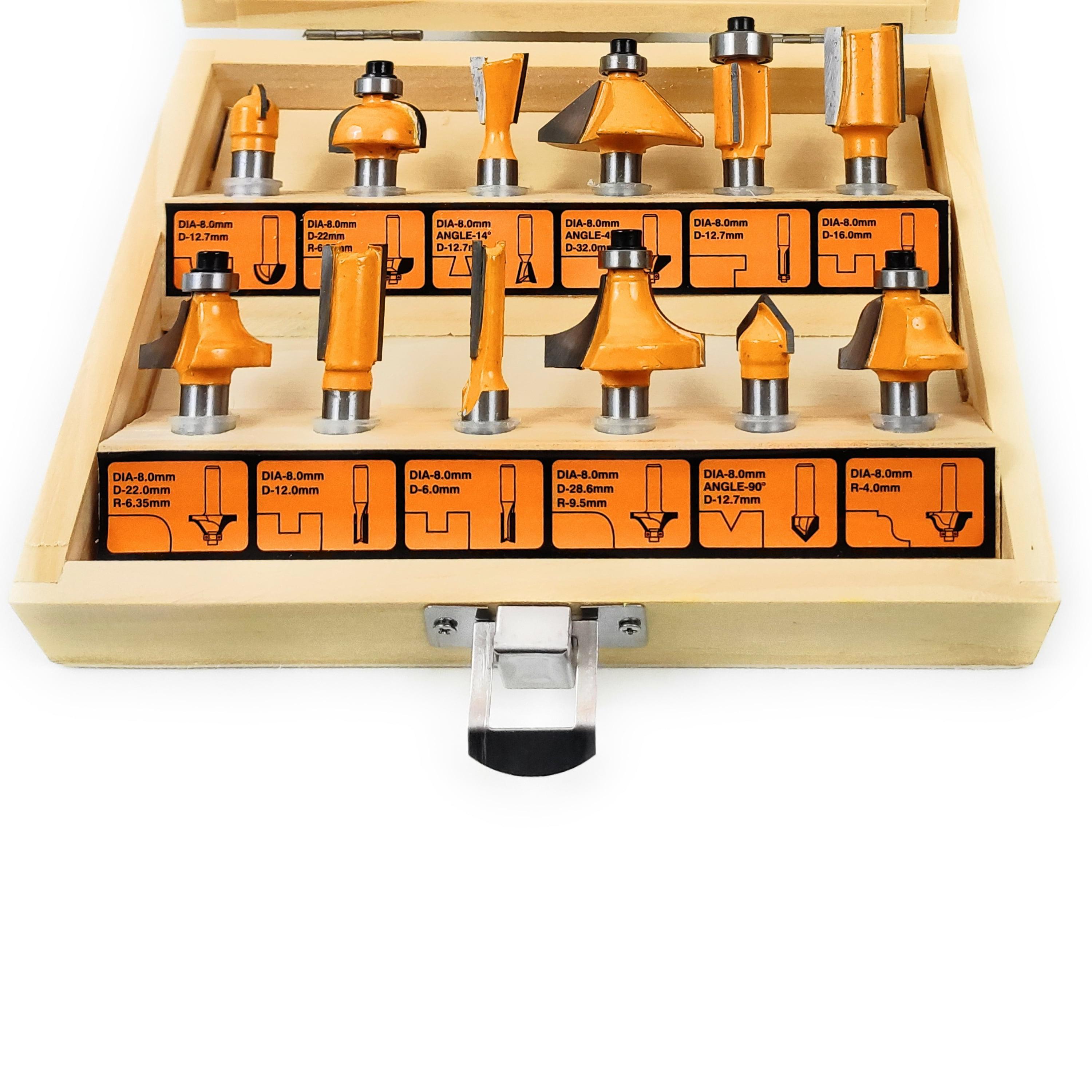 Homdum Ingco bit set 8mm Shank in a Wood Box