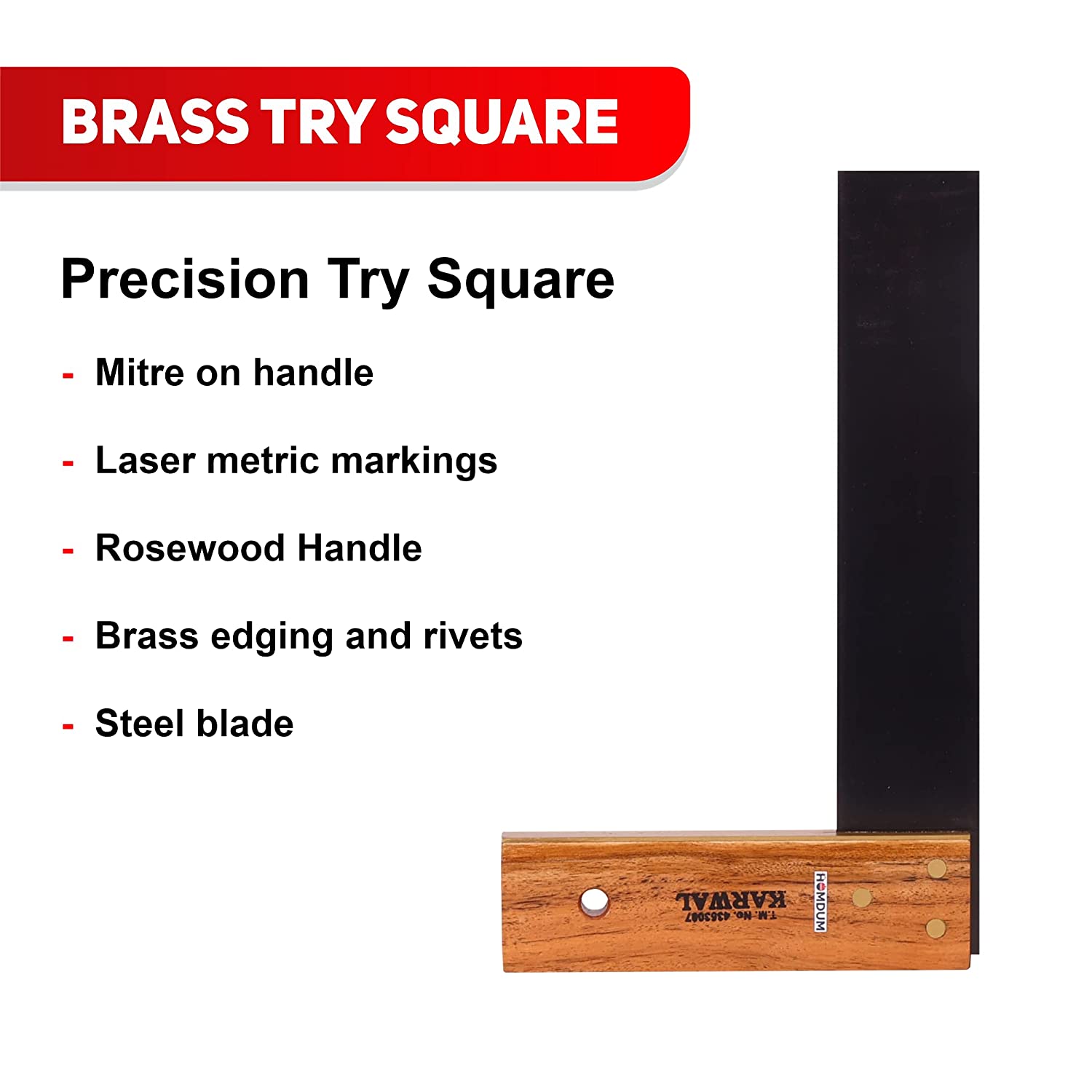 HOMDUM 9INCH CARPENTER TRY SQUARE