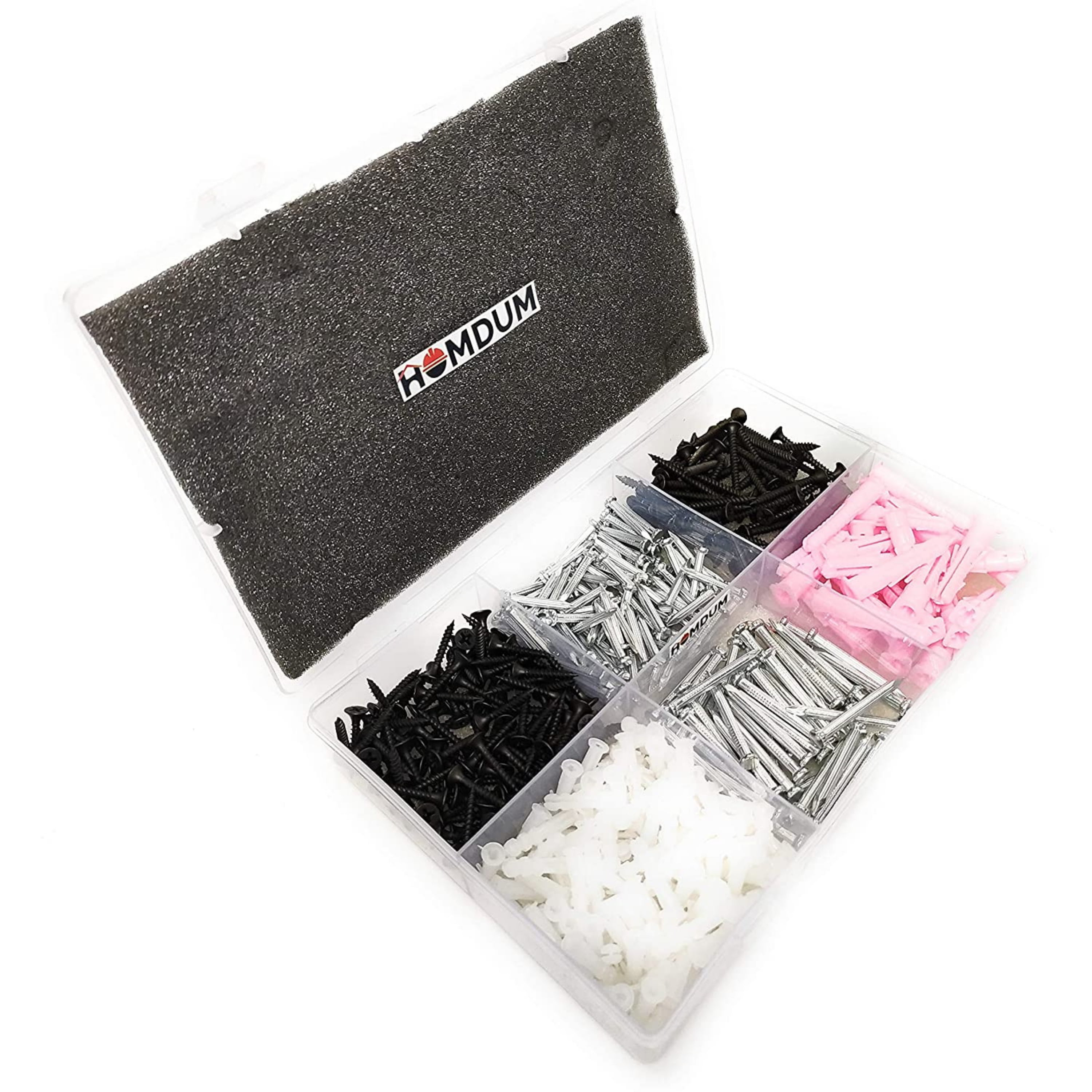 Homdum Assorted Nails, Screws and Nylon Plugs Set
