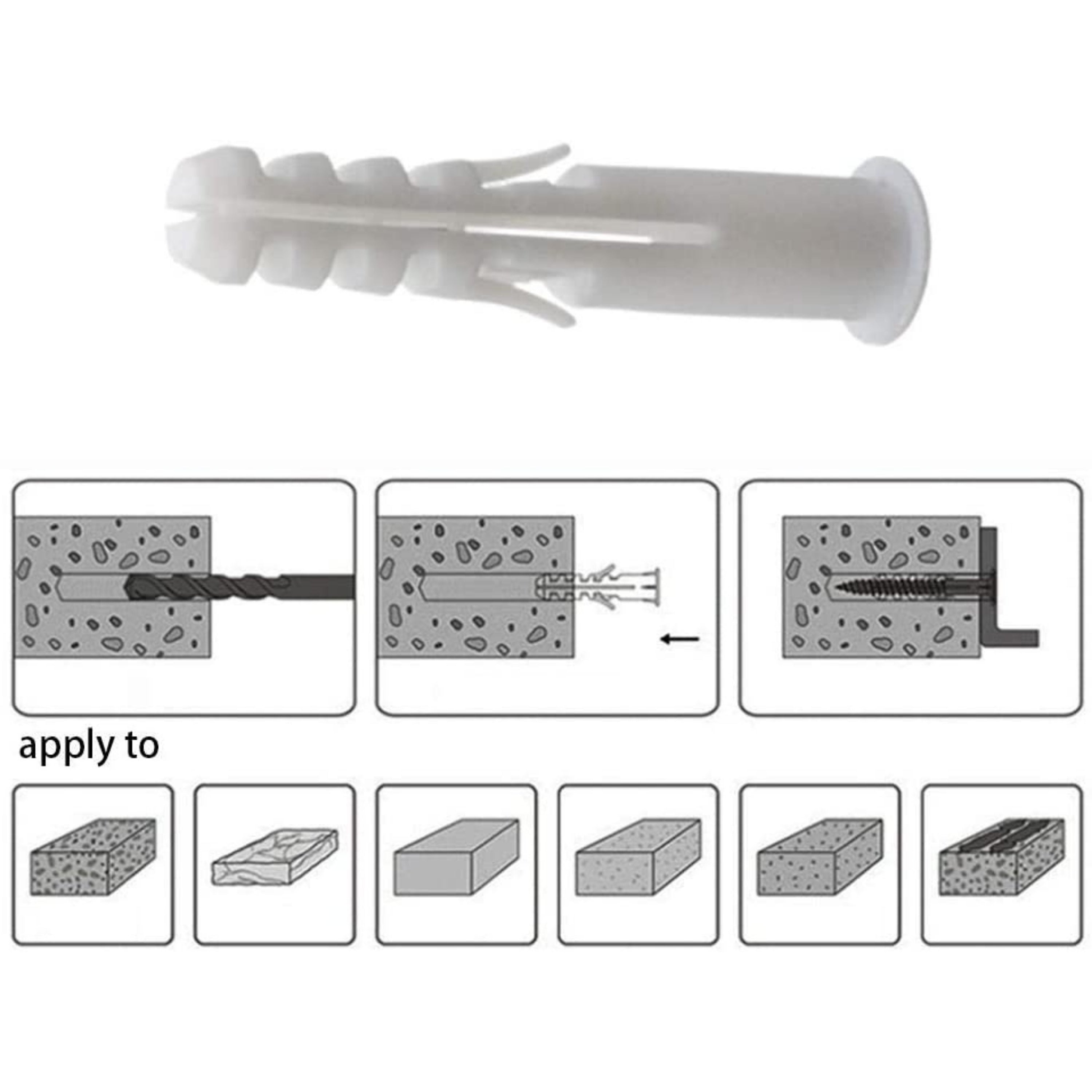 Homdum nylon sleeves wall plug