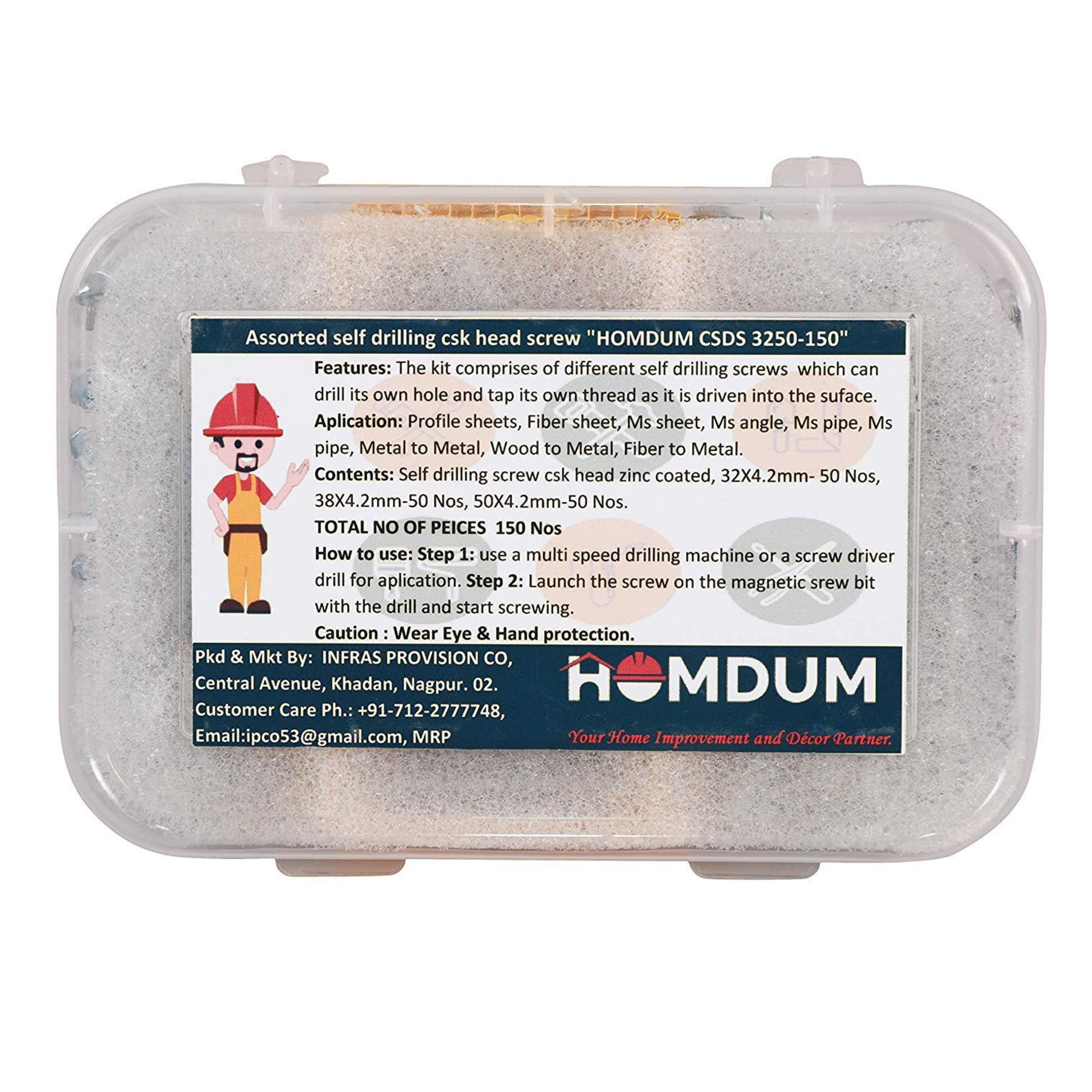 Homdum assorted self drilling csk head screw