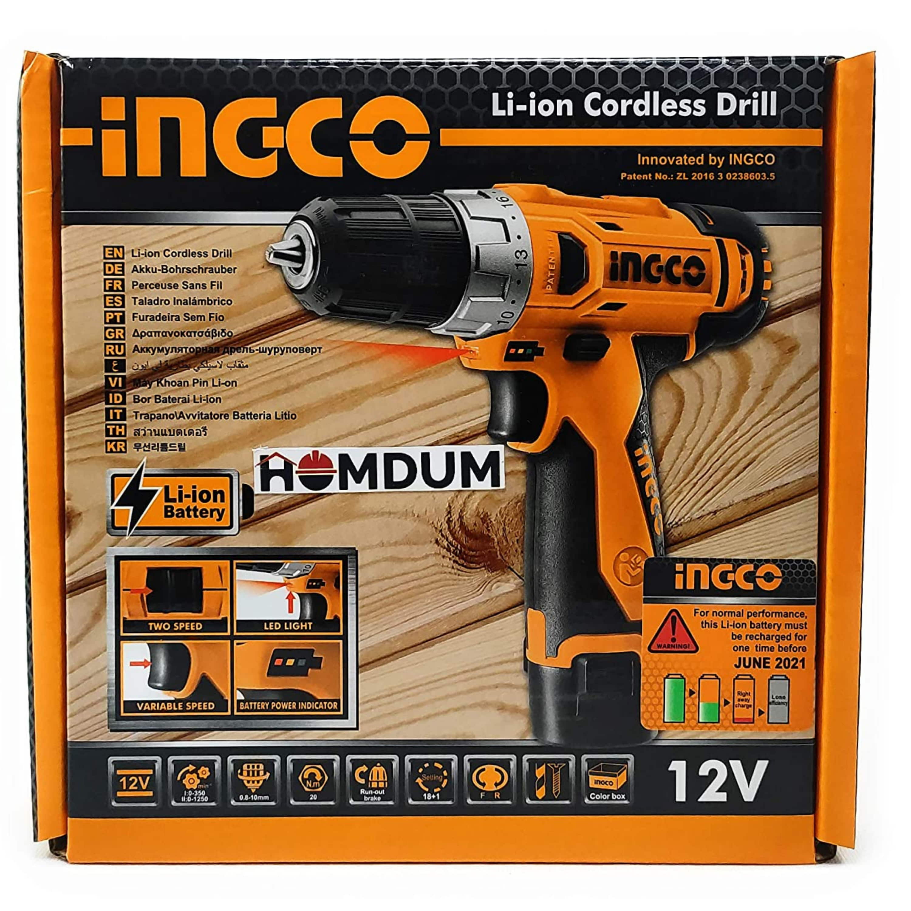 Homdum li-ion cordless drill
