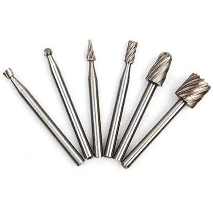 Homdum HSS rotary burr set 3mm Shank Router Bit Set Rotary Tool attachment for Engraving Wood Carving Milling Burr File Set of 6pcs