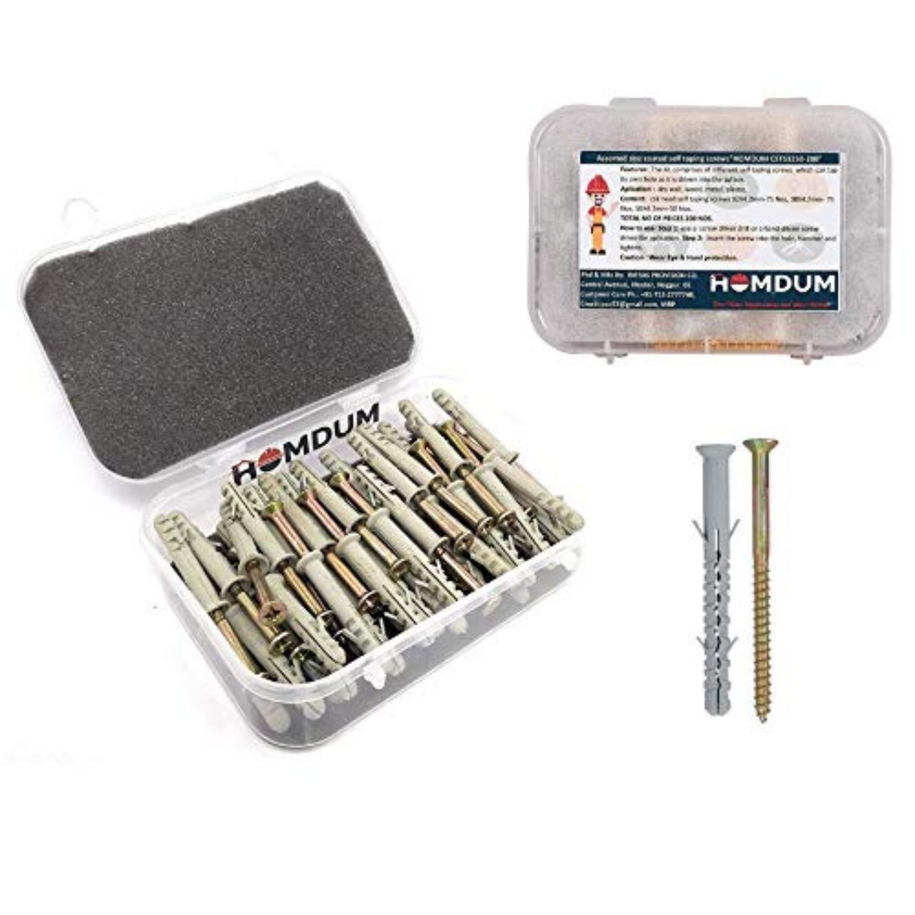 Homdum Hammer Fixings Nylon Plugs