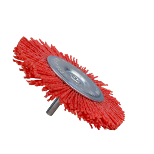 Homdum INGCO Red Nylon Fiber Brush Circular Brush 100 mm Diameter ¼” Shaft 4500rpm Drill bits Cleaning Brush Polishing Brush Derusting disc Brush