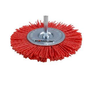 Homdum INGCO Red Nylon Fiber Brush Circular Brush 100 mm Diameter ¼” Shaft 4500rpm Drill bits Cleaning Brush Polishing Brush Derusting disc Brush