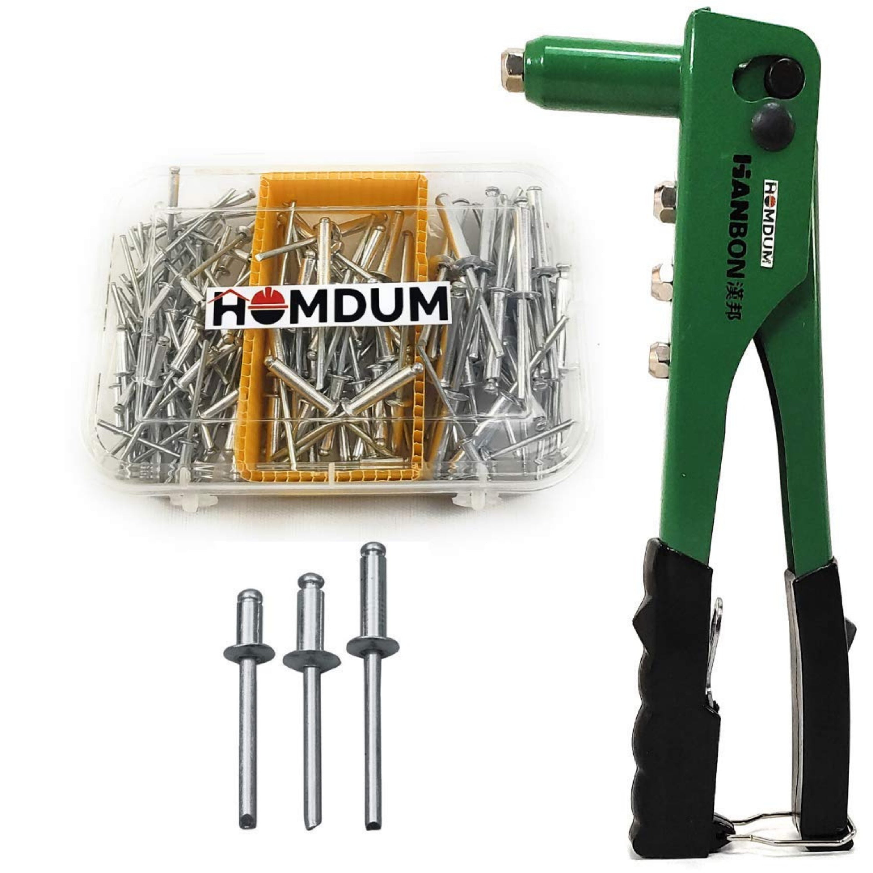 Homdum Non Slip 10" Rivet Gun and Rivets, Riveter Nail Gun