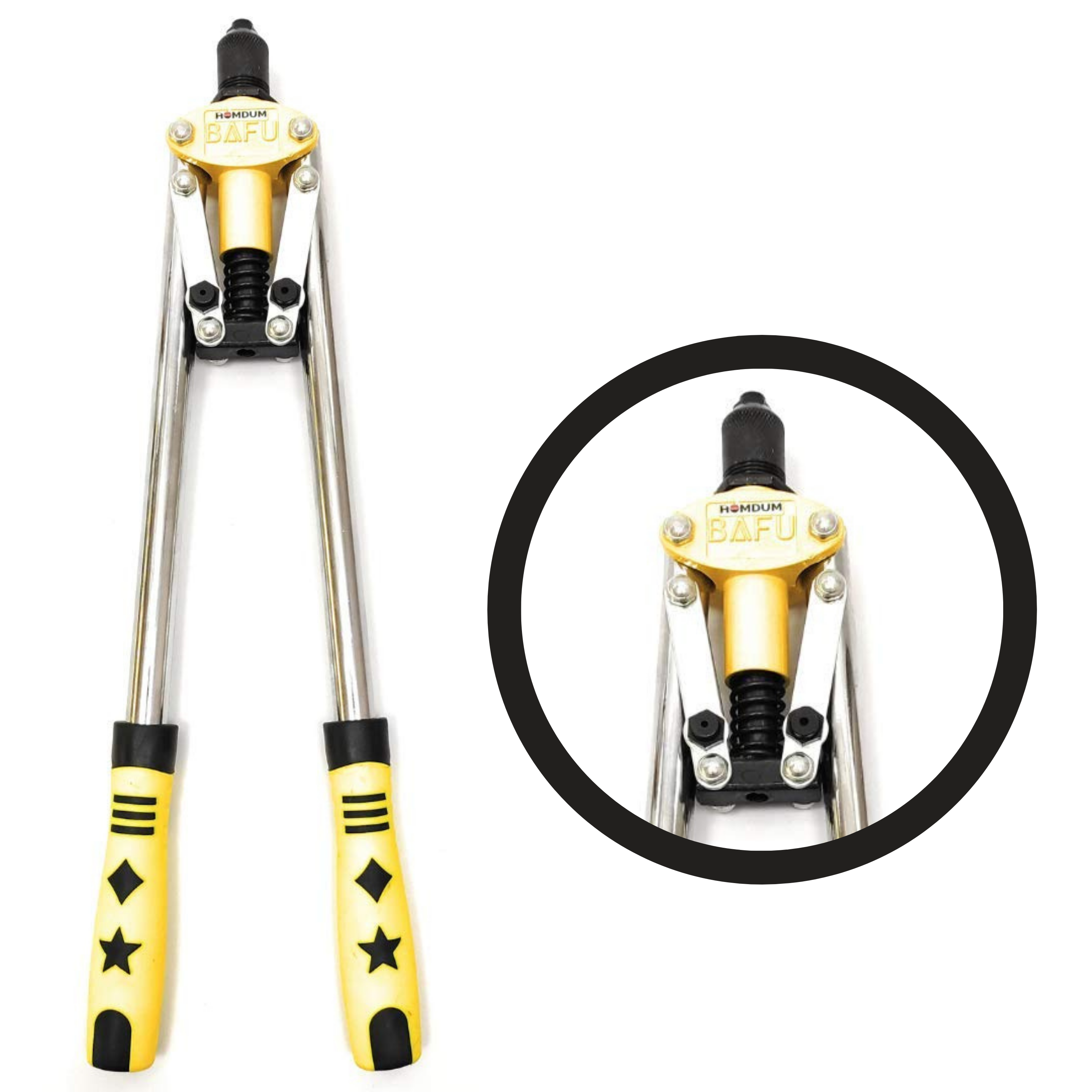 Homdum Homdum Non Slip 17" Double Handle Rivet Gun With Pop Rivets,