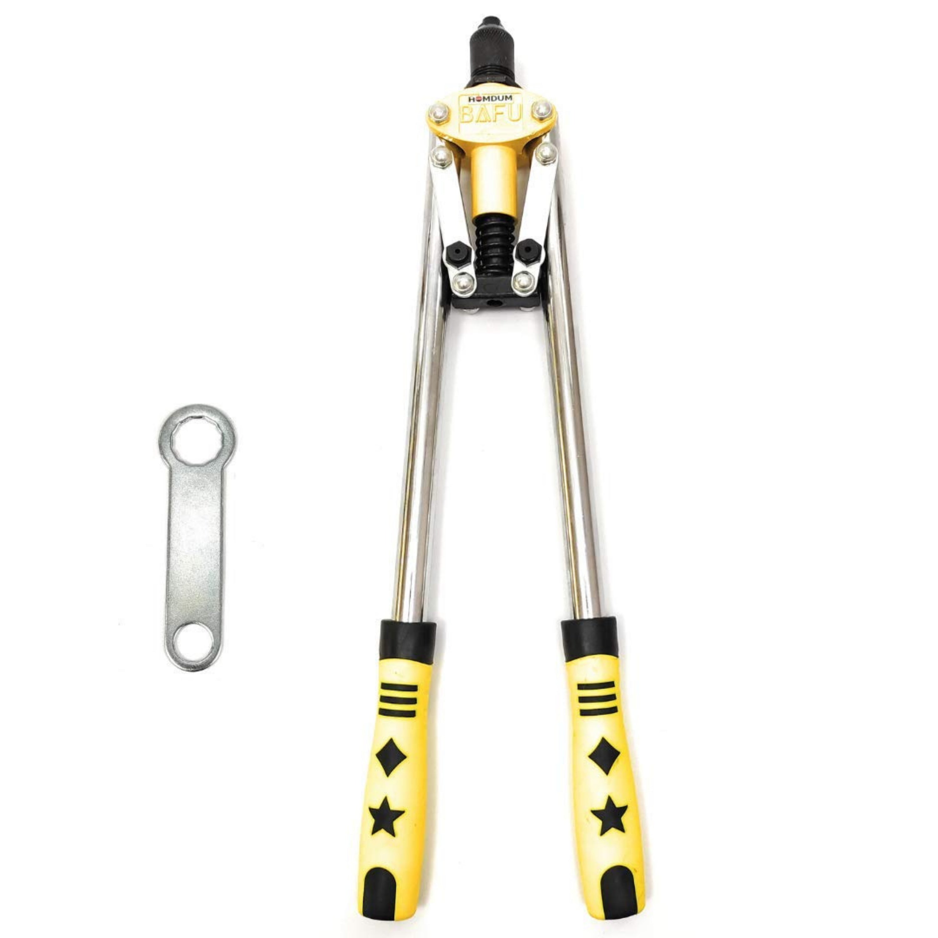 HOMDUM NON SLIP 17" DOUBLE HANDLE RIVET GUN WITH 300 NOS RIVETS