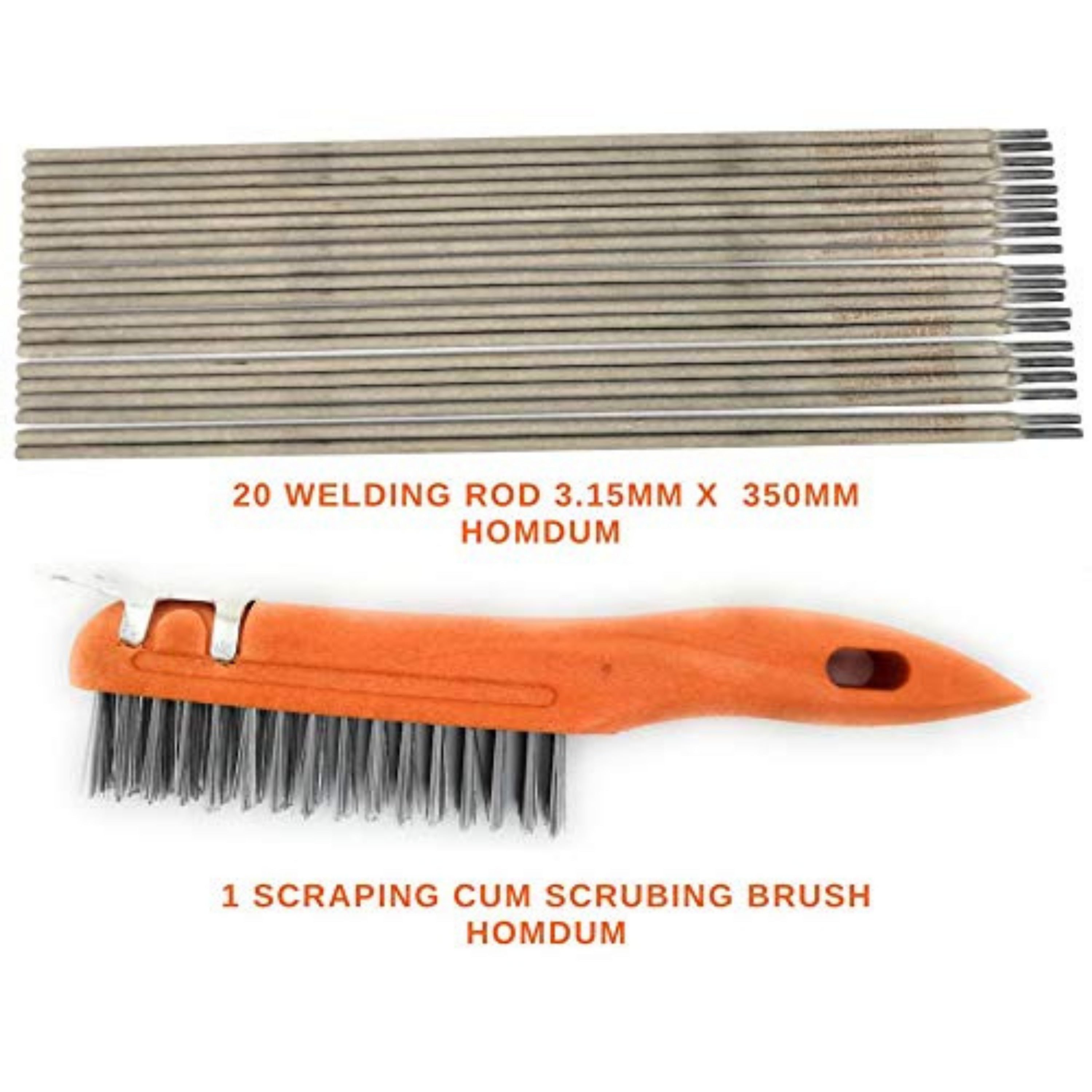 Homdum welding rods and scraping brush