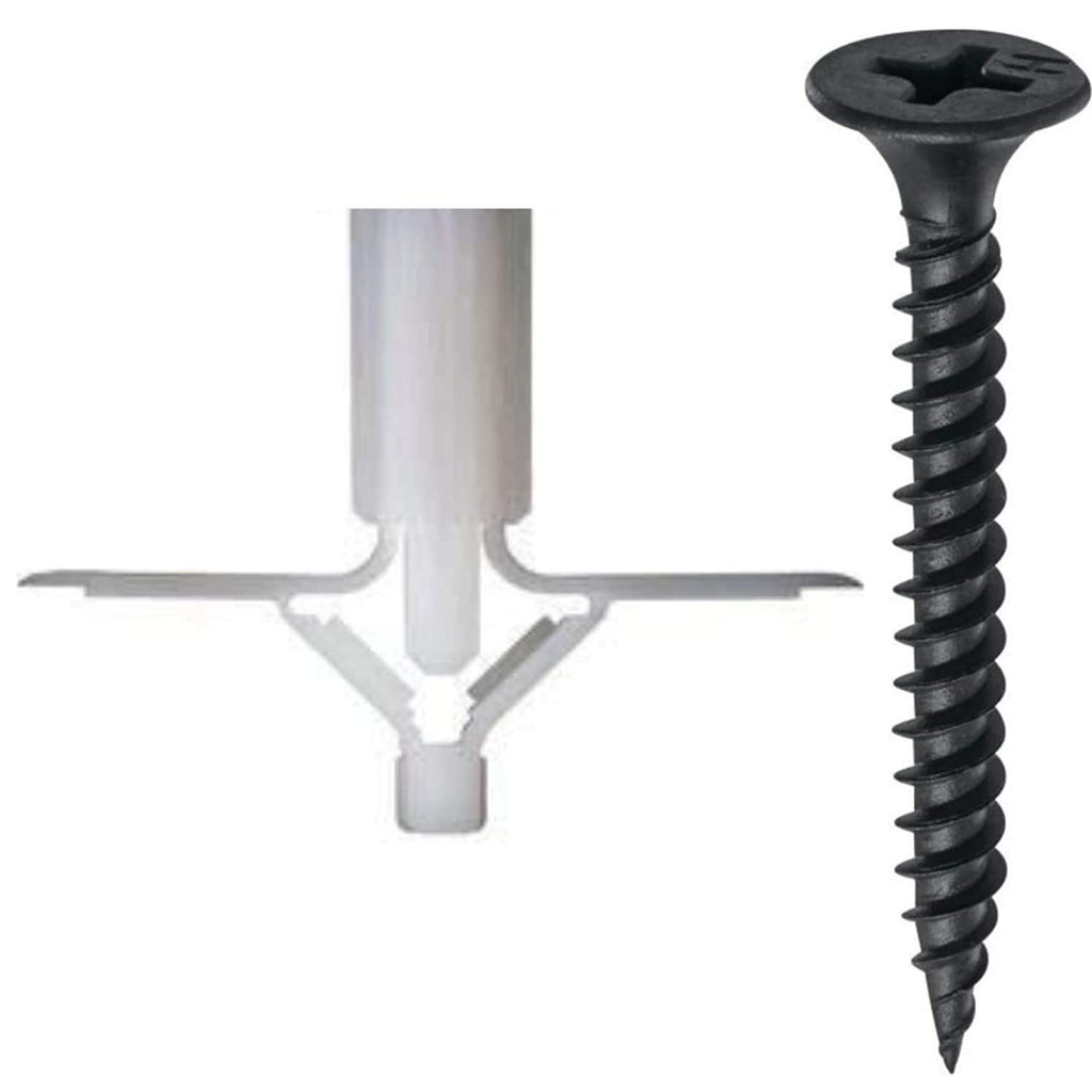 Homdum Toggle Drywall anchor - Butterfly Nylon Plug Size 10 x 35 mm 20 nos with Drywall screw 20 nos total items 40 nos.