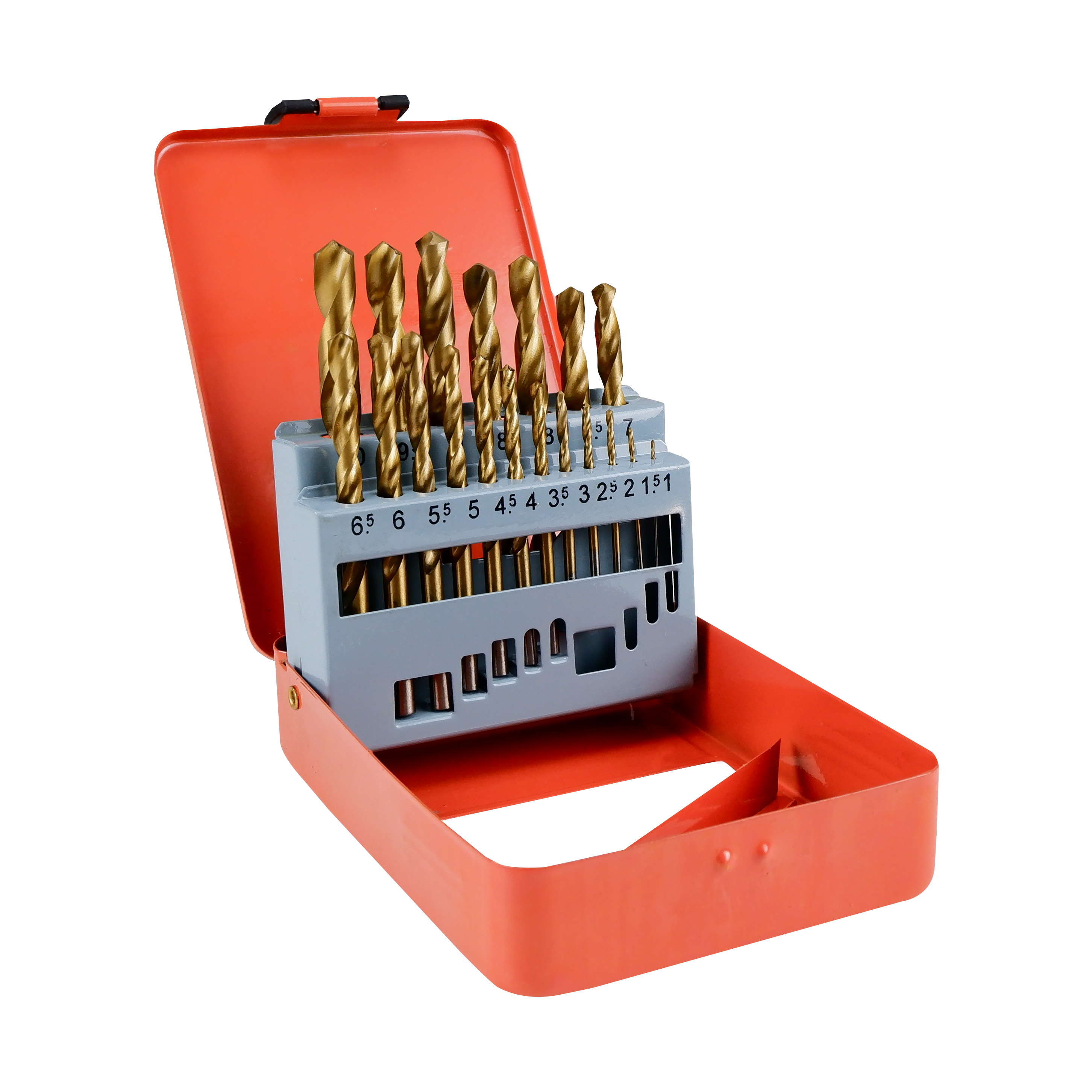 Homdum HSS Drill Bit Set 19 Pcs Maf High Speed Steel Titanium Coated Woodworking Twist Drill Bit Tool Set 1.5-6.5mm (Metal Iron, Aluminium, Wood etc)