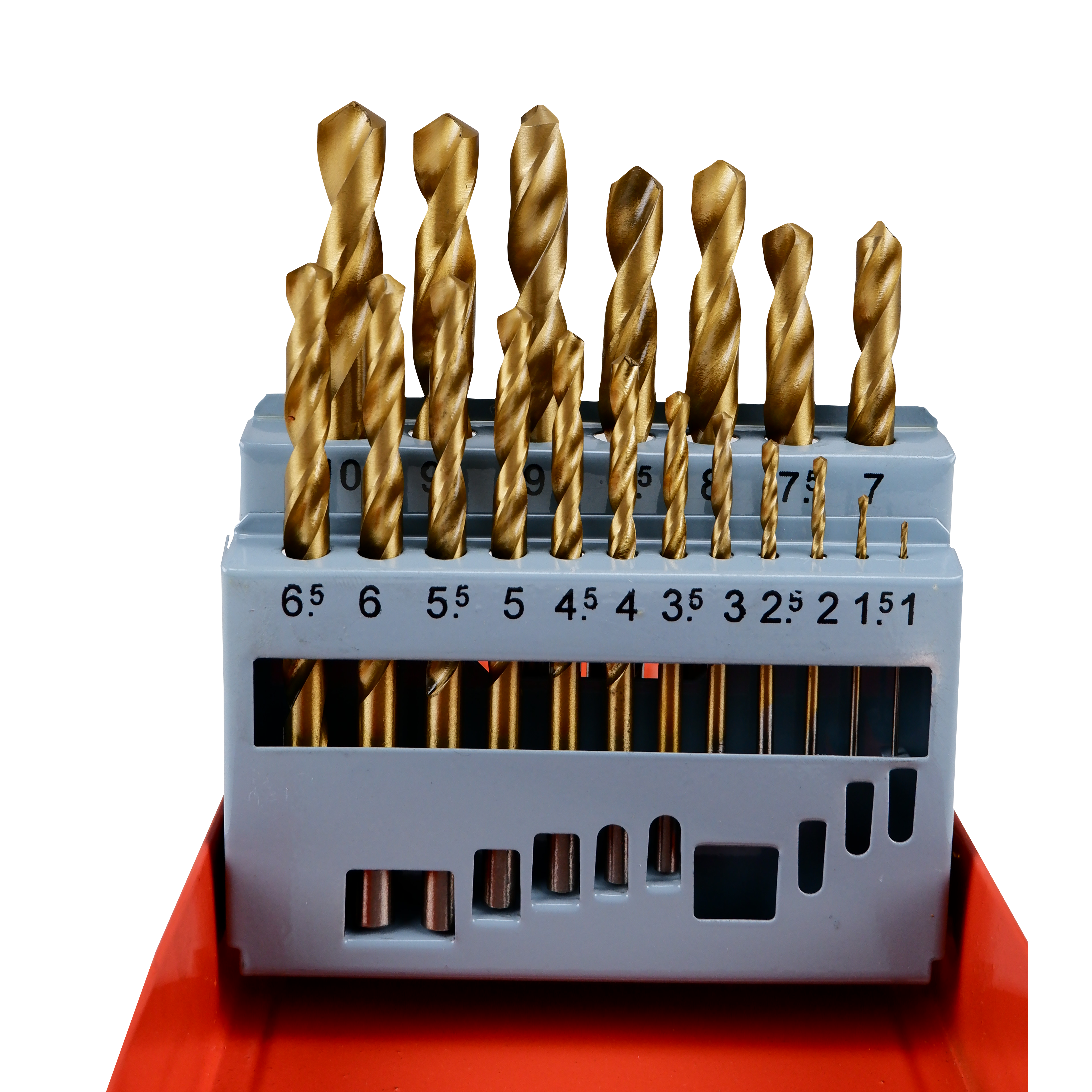 Homdum HSS Drill Bit Set 19 Pcs Maf High Speed Steel Titanium Coated Woodworking Twist Drill Bit Tool Set 1.5-6.5mm (Metal Iron, Aluminium, Wood etc)
