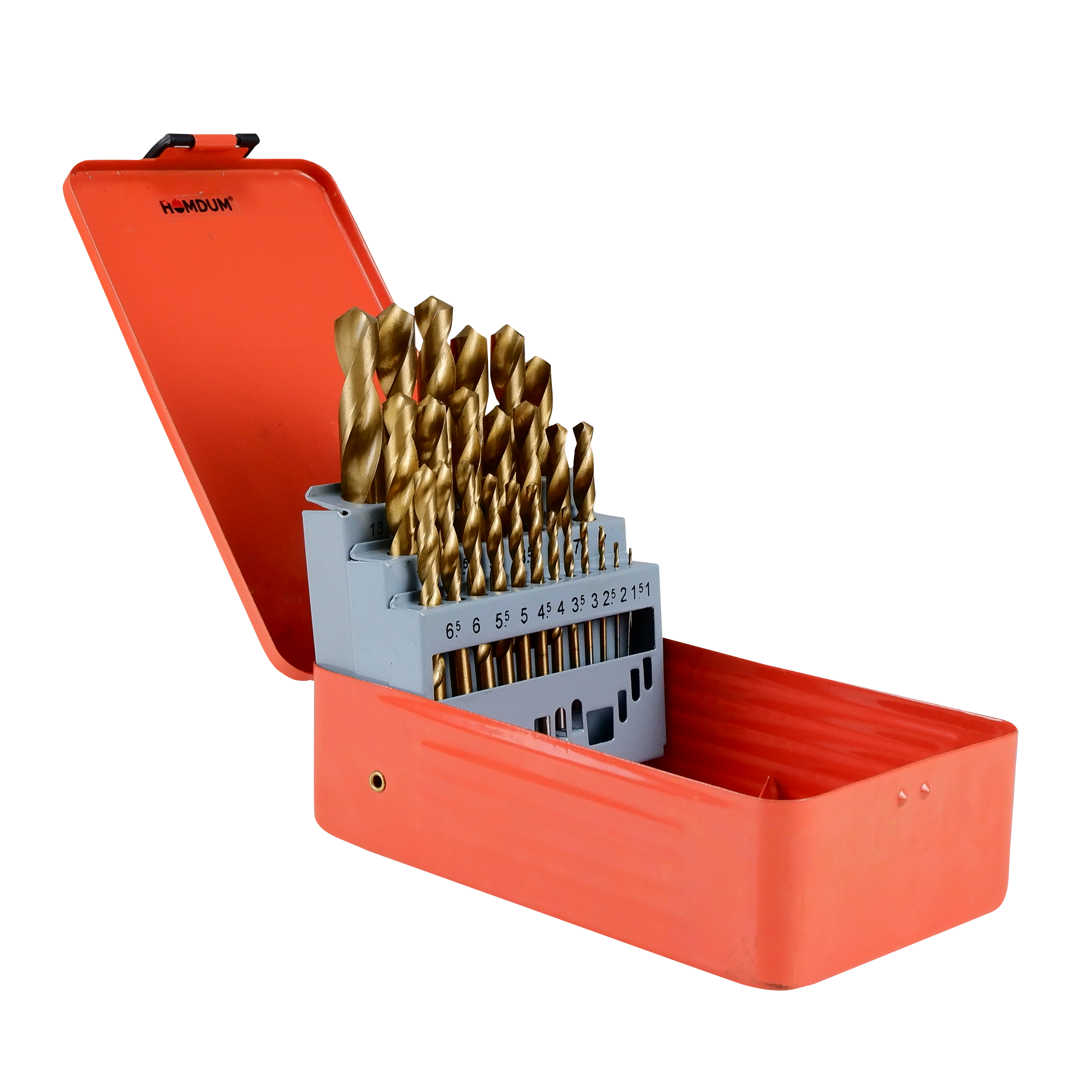 Homdum HSS Drill Bit Set 25 Pcs Maf High Speed Steel Titanium Coated Woodworking Twist Drill Bit Tool Set 1.5-13 mm (Metal Iron, Aluminium, Wood etc)