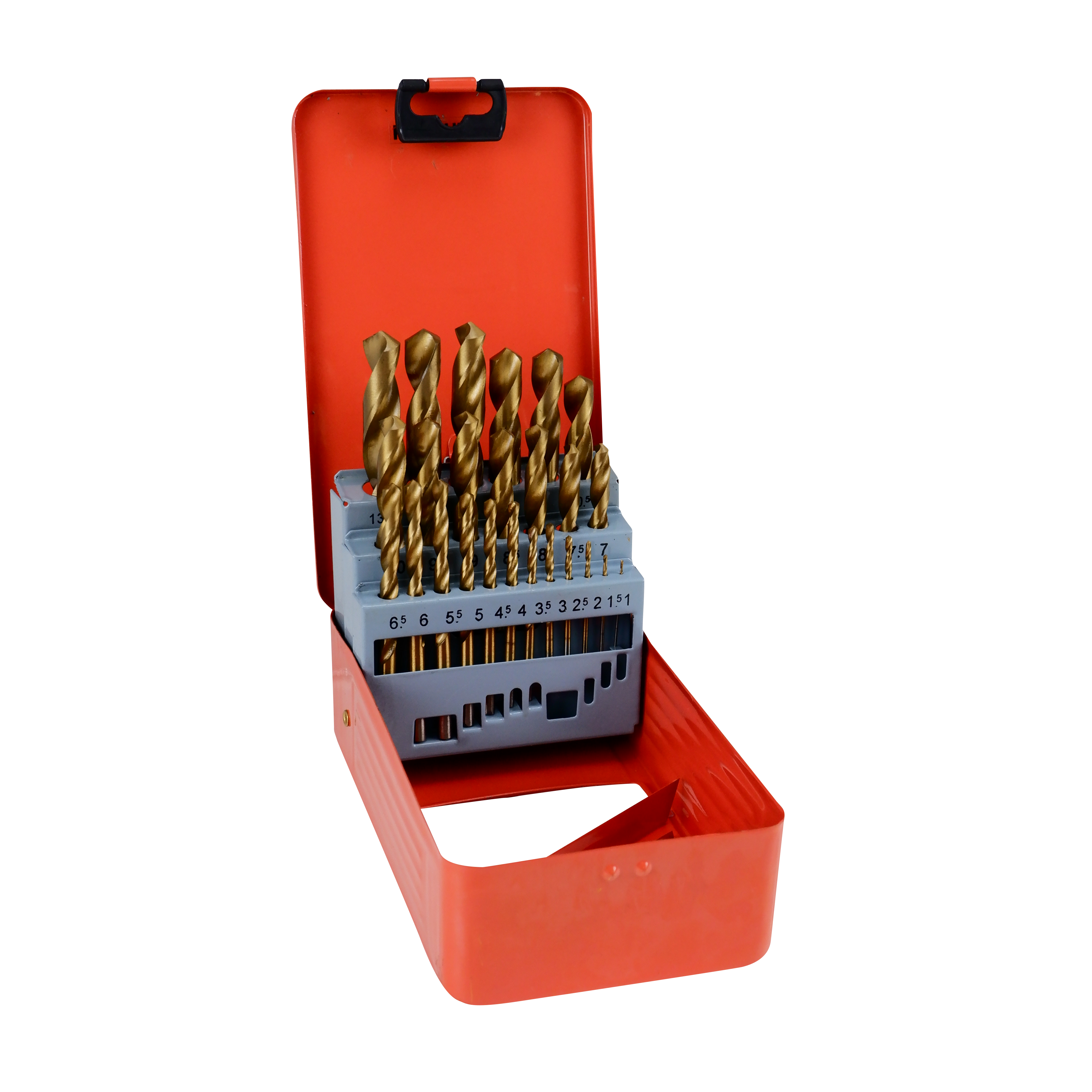 Homdum HSS Drill Bit Set 25 Pcs Maf High Speed Steel Titanium Coated Woodworking Twist Drill Bit Tool Set 1.5-13 mm (Metal Iron, Aluminium, Wood etc)