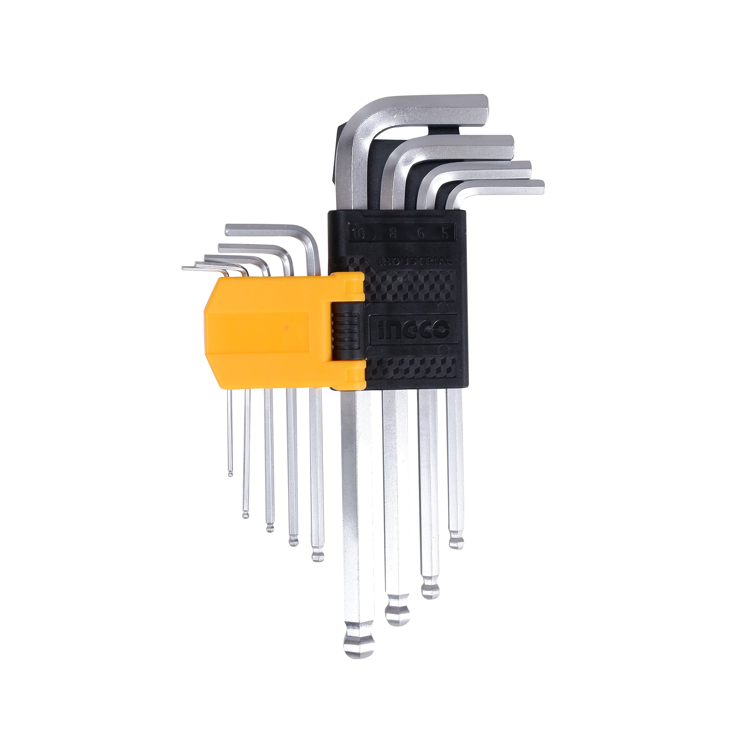 Homdum 9pc Ball Point Hex key Set L-Shaped Metric Hexagon Allen Keys Wrench short Arm CRV Steel Allen Keys metric sizes 1.5 mm to 10 mm