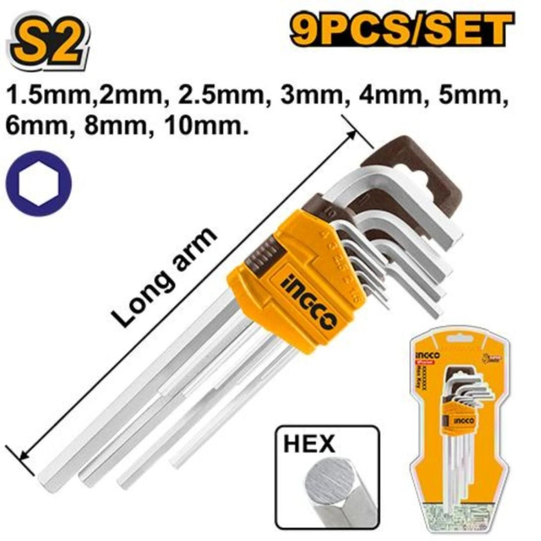INGCO Hex Key Set – Professional Allen Key Tool Kit - HHK11091