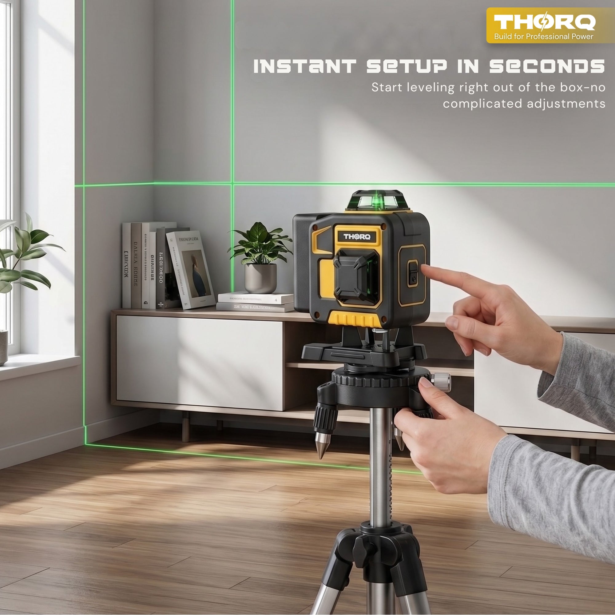16 Line Laser Level 360 Self Leveling | 4x360° 4D Green Cross Line Laser