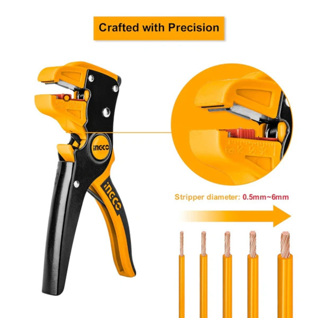 INGCO  2 in 1 Cable Wire Stripper & Cutter Tool for Electrical Repair - HWSP15608