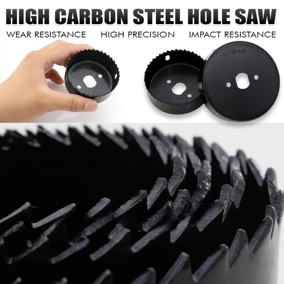 16 Pcs Hole Saw Set Drill Bit Carbide Tipped Round Cutter