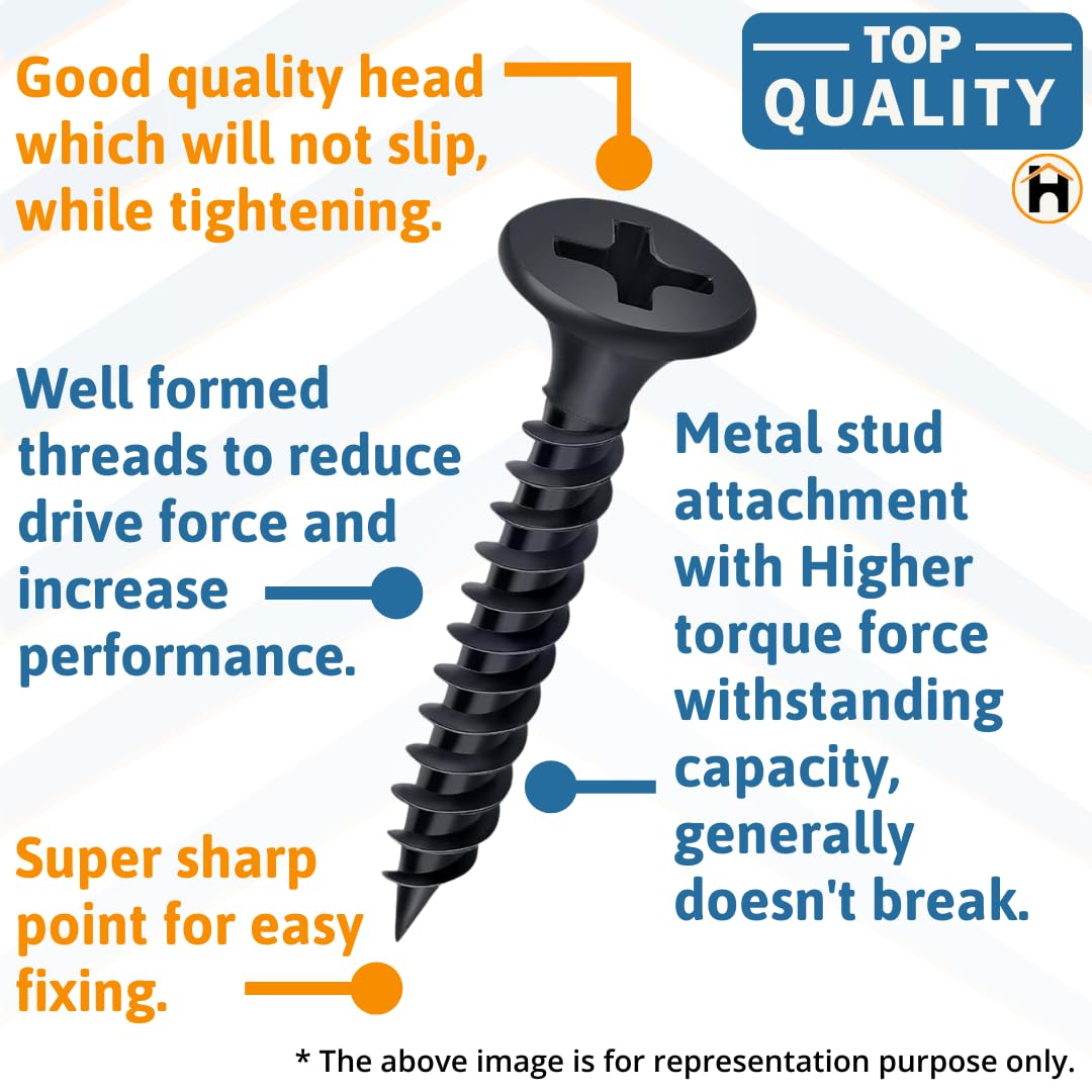 Homdum Nylon Plug with Screws 1 1/2 inch (38 mm screw with plastic sleeve) Pack of 100. (1 1/2")