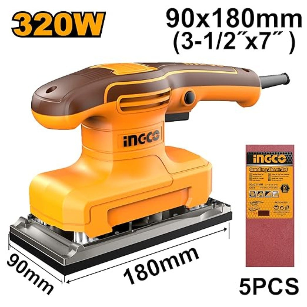 INGCO 320W Finishing Sander 14000 RPM for Wood Finishing - FS3216