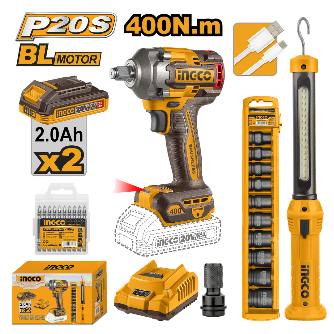 COSLI23048 INGCO CORDLESS 2 PC COMBO KIT